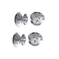 ▥◙✳ 100 sztuk średnica 18MM jasne płaskie diament kształt uchwyt do drzwiczek uchwyt przezroczyste akrylowe pokrętło szuflada szafki gałki Home Decoration