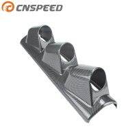 Cnspeed 52มม. อเนกประสงค์3รูสำหรับรถยนต์รถยนต์พวงมาลัยซ้ายฝักมาตรวัดเสาคาร์บอนไฟเบอร์สามเกจ