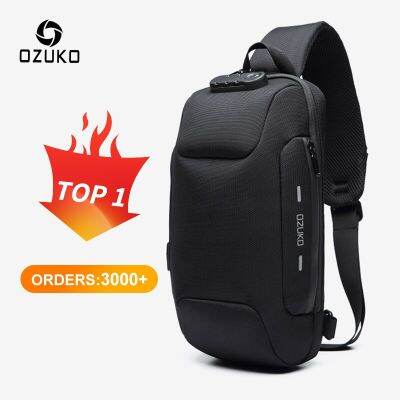 OZUKO 2023 New Multifunction Crossbody กระเป๋าสำหรับผู้ชาย Anti-Theft ไหล่ Messenger กระเป๋ากันน้ำชายสั้นกระเป๋าแพ็ค