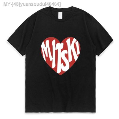 CODTheresa Finger Mitski Heart Logo Print T Shirt Unisex Street Hip-hop Couple Trendy Fashion Short-sleeved T-shirt Cotton Cozy Mens Shir