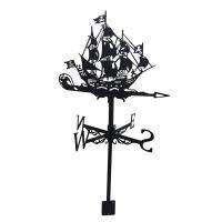 Weathervane with Roof Mount Architectural Style Iron Ship Pattern Outdoor Roof Decoration Architecture Decor Craft
