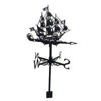 Weathervane with Roof Mount Architectural Style Iron Ship Pattern Outdoor Roof Decoration Architecture Decor Craft