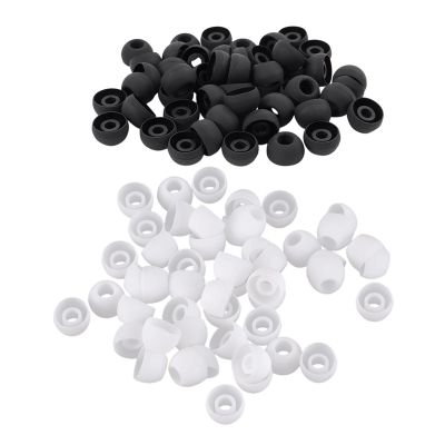 100 Pcs Earbuds Earpiece in Ear Buds Tip Cover Replacement, 50 Pcs Black &amp; 50 Pcs White