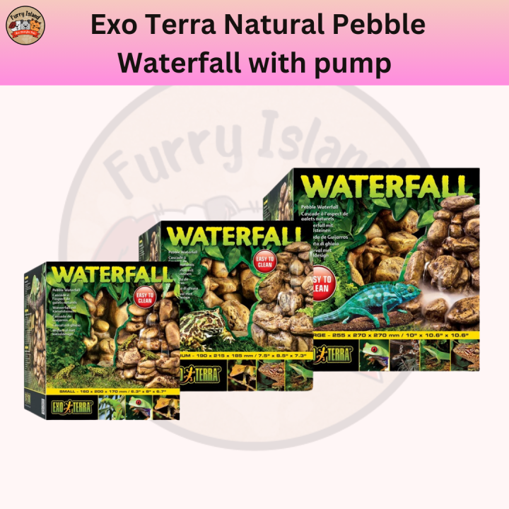 Exo Terra Natural Pebble Waterfall with pump Reptile terrarium water