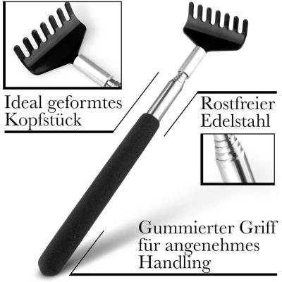 Black Stainless Steel Telescopic Tickle Old Man Scratching Massage Tickler Rake Tool L5D7