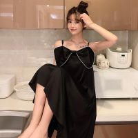 COD หญิง ฤดูร้อน 2021 ใหม่ silk สูท เซ็กซี่ Nightdress สองชิ้น นักเรียน sling ice ชุดนอนผ้าไหมฤดูร้อน thin สุภาพสตรี ஐ∋หูฟัง