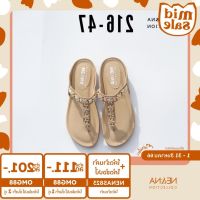 COD SDFERYRTUTYUY รองเท้าเเฟชั่นผู้หญิงเเบบเเตะสวมหูหนีบส้นเตี้ย No. 216-47 NE NA Collection Shoes