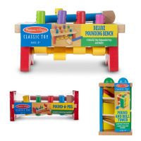 [ตัวตอก] ค้อนตอก รุ่นดีลักซ์  Melissa &amp; Doug Deluxe Pounding Bench รีวิวดีใน Amazon USA ทำจากไม้อย่างดี สีสันสดใส ทนทาน เล่นสนุก หลากรุ่น 496/4490/3559