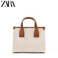 Zara22 ใหม่ กระเป๋าถือ กระเป๋าสะพายไหล่ ผ้าแคนวาส ทรงโท้ท จุของได้เยอะ ใส่พร็อพได้ สําหรับสตรี 6842910002