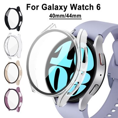 PC Case Glass for Samsung Galaxy Watch 6 40mm 44mm Accessories Protective Integrated shell Frame Bumper galaxy Watch 4 5 Cover