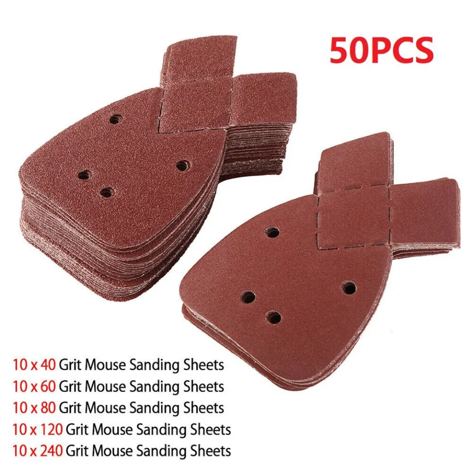 80 Grit Mouse Sander Sandpaper, 50Pcs Sanding Pads for 5.5