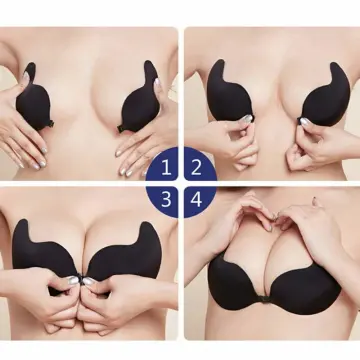 UM, Thickened Silicone Invisible Breast Stickers/Brassiere - Invisible  nubra, Nipple stickers, No steel ring push-up cover, Non-slip underwear, Size  : A