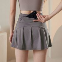 ♟✾♀ Anti-exposure yoga skirt high-waisted slimming tennis culottes summer thin quick-drying running fitness shorts