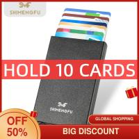 【CW】KEMY Rfid ผู้ถือบัตรเครดิต Slim Thin Pop Up Smart Wallets Men Women Business Bank Cardholder Aluminium Metal Card Pocket Case