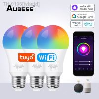 ✽☾∈ ivhefd Aubess-Lâmpada Inteligente RGB CW Wi-Fi Compatível com Alice Assistente Alexa Tuya E27 E26 B22 9 W 15W