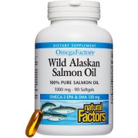 Natural Factors, Wild Alaskan Salmon Oil, 1,000 mg, 90 Softgels