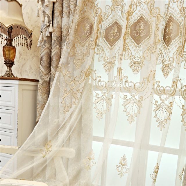 european-and-american-luxury-high-quality-elegant-beige-chenille-embroidered-blackout-curtains-for-living-room-windows-bedroom