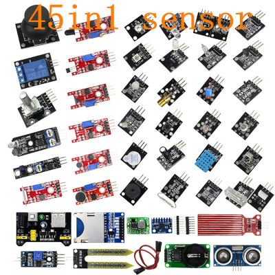 สำหรับ A Rduino 45 In 1เซ็นเซอร์โมดูลชุดเริ่มต้นดีกว่า37in1ชุดเซ็นเซอร์37 In 1เซ็นเซอร์ชุดกล่อง UNO R3 MEGA2560