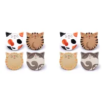 8 Pcs Drink Coaster,Water-Absorbing Ceramic Coaster,Cute Cat Coaster,for Coffee Table,Milk,Coffee,Hot Drink,Etc