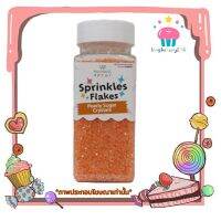 kingy2-0268 เม็ดน้ำตาล เม็ดคริสตัลละเอียด สีส้ม Kawaeii Décor SS9 Pearly sugar crystals (Orange) 100g. 1 ขวด