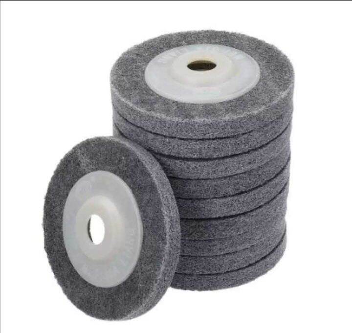 10pcs Gray Fiber Polishing Sanding Disc Metal Buffing Wheel Pad Angle