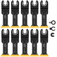 10ชิ้นใบเลื่อยแบบสั่นความยาว1-9/16นิ้วเคลือบไทเทเนียมทนต่อการสึกหรอใบเลื่อยขึ้นลง