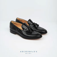 รองเท้า - Archibalds รุ่น Obsidian Black Moccasins - Archibalds รองเท้าหนังแท้ ร้อยเปียสาน สีดำ