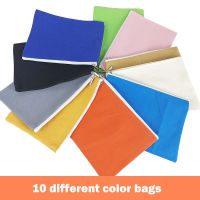 10pcs blank canvas cosmetic bags zipper bags pencil bags blank DIY craft pouches pencil case coin case customized canvas bag
