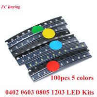 ข้อเสนอพิเศษ100ชิ้น0402 0603ชุด LED แบบ SMD 1206 0805สีขาวสีฟ้าชุดไฟไดโอดน้ำใสไดโอดเปล่งแสงสีสีแดงสีเหลืองสีเขียว