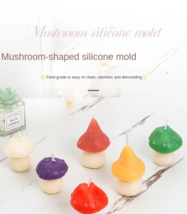 Simulation Mushroom Candle Silicone Mold for DIY Handmade