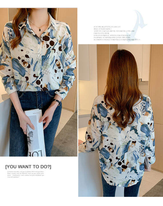 rehin-women-s-top-atumn-new-korean-rafiti-unique-partten-pint-long-sleeved-shirt-lapel-elegant-blouse