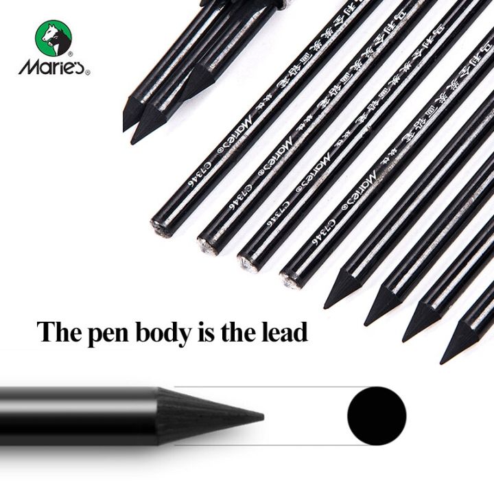maries-full-charcoal-carbon-pencils-non-wood-graphite-sticks-sketch-charcoal-pencil-24pcs-soft-medium-charcoal-pens-stationery