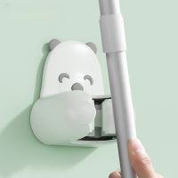 Mop Clamp Hook Kitchen Bathroom Broom Holder Powerful Mop Wall Cloud Bear Sticky Hook No Punching Bathroom Organizer Picture Hangers Hooks