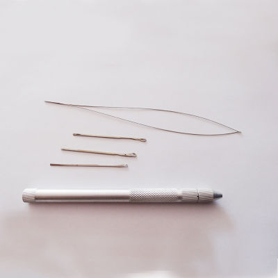 1Pcs Wholesale Metal Lace Wig Making VentilationHandle PullingWeaving Needles Micro Ring Loop Threader for Hair Extension Tool