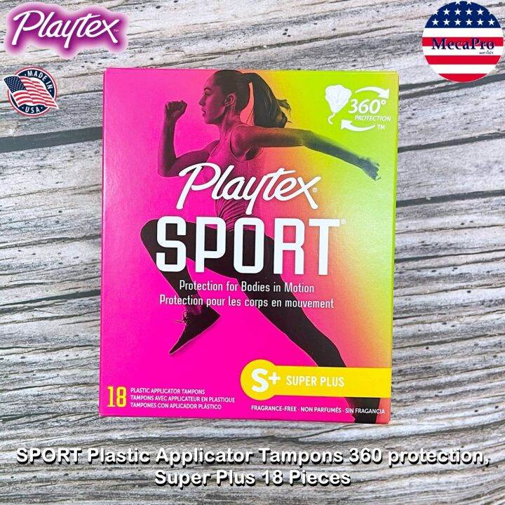 Playtex® SPORT Plastic Applicator Tampons 360 protection, Super Plus 18