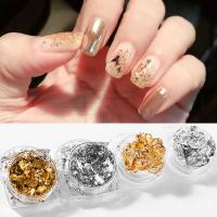 ۩♟☈ 1pcs 3D Nail Sticker Japanese New Adhesive Gold Foil Silk Fragment Nails Oil Glue DIY Art Decorative Silver Tin Foil Paper Decal