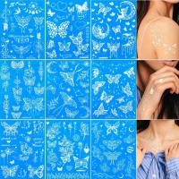 White Henna Tattoo Butterfly Temporary Tattoos for Women  Lace Henna Tattoo Sticker for Wedding Party Festivals DIY on Body Face Arms Legs