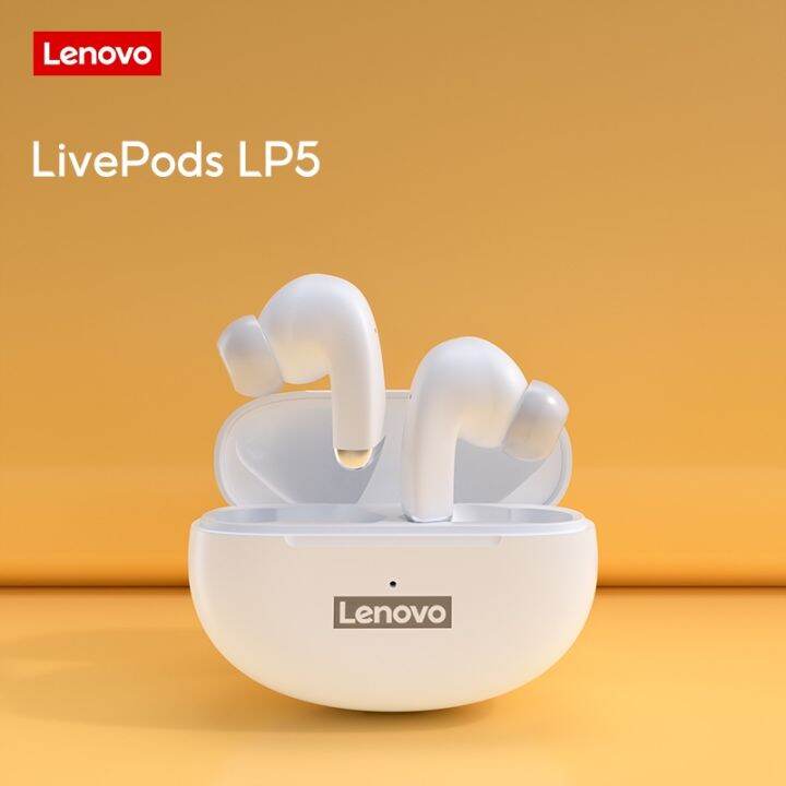 lenovo-lp5เฮดเซ็ตกันน้ำลดเสียงรบกวนเพลง-hifi-หูฟังหูฟังไร้สายบลูทูธหูฟังมีไมค์