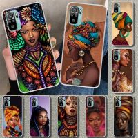 African Girl Phone Case For Xiaomi 12 11T 10 9 Redmi Note 11 10 10S Pro Redmi 9 9A 8 Transparent Phone Cover