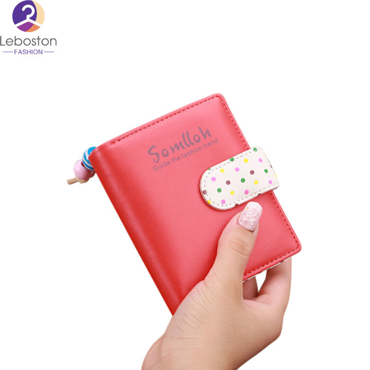 leboston-กระเป๋า-lady-cute-wave-point-buckle-design-fashion-purse-coins-pouch