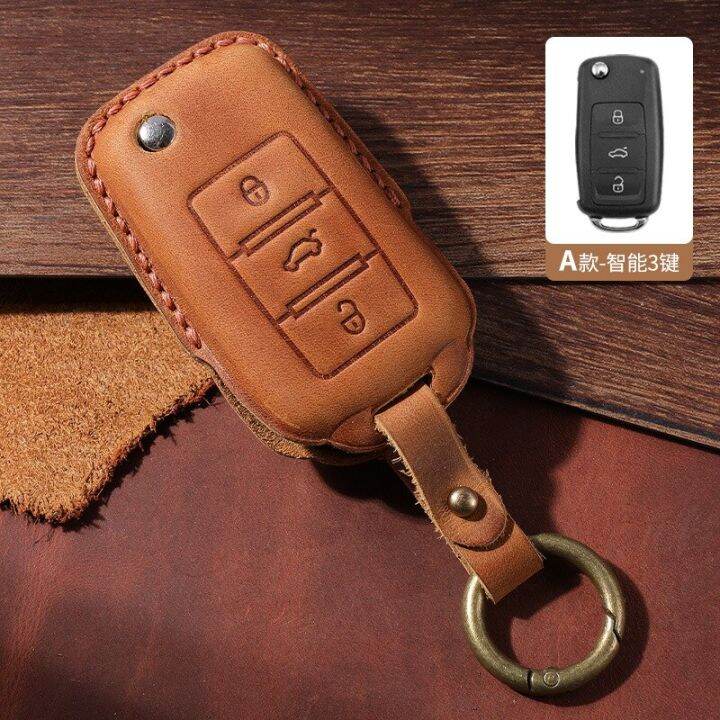 leather-car-key-case-cover-keyring-for-volkswagen-vw-golf-7-mk7-tiguan-touareg-mk2-for-skoda-octavia-kodiaq-seat-ateca