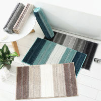 Bath Mat Indoor Anti-slip Floor Car Bathroom Entrance Doormat Absorbent Kitchen Living Room Stripe Soft Rug Home Decorative