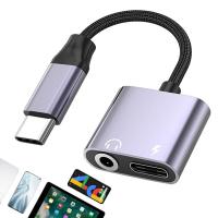 Adapter Charge Headphone 2 In 1 Type-C To 3.5mm Jack Head Audio USB C Cable Headphone Audio Earphone Charging Converter Cables