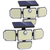 Solar Motion Lights Outdoor, 2600LM 4 Head Solar Lights Outdoor, Super Bright 3 Modes Solar Flood Lights Outdoor