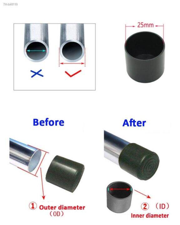 2-4-8pcs-round-black-chair-table-feet-stick-pipe-tubing-end-cover-caps-cap-pvc-rubber-inner-diameter-6mm-80mm