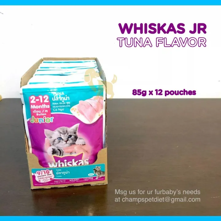 Whiskas Jr (212 months) Tuna Flavor 80g x 12 Lazada PH
