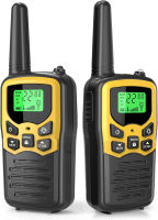 Walkie Talkies, MOICO Long Range Walkie Talkies for Adults with 22 FRS Channels,Family Walkie Talkie with LED Flashlight VOX LCD Display for Hiking Camping Trip (Yellow,2 Pack)