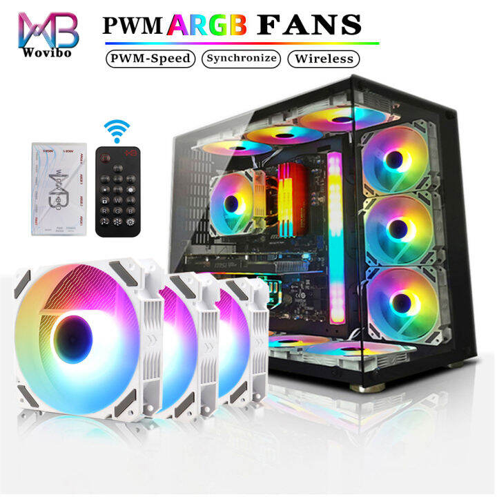 120mm RGB ARGB Fan Ventilador White Ventilateur PWM 4PIN 5V 3PIN Fans