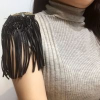 【CW】 Shoulder Epaulets Tassel Beads Chain Epaulet Boards Badge Blazer Punk Fringe