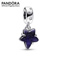 Pandora Star sterling silver dangle with clear cubic zirconia and aventurine blue Murano glass เครื่องประดับ   จี้ชาร์ม ชาร์มสีเงิน สีเงิน ชาร์มเงิน เงิน ชาร์มสร้อยข้อมือ ชาร์มแพนดอร่า แพนดอร่า